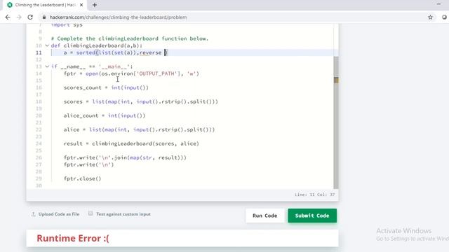 Climbing the Leaderboard Hackerrank Solution Python | Hackerrank Solution in Python смотреть онлайн