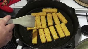 Рыбные палочки рецепт.Fischstäbchen.Рыбные палочки в панировке на сковороде.Рыбные палочки из минта
