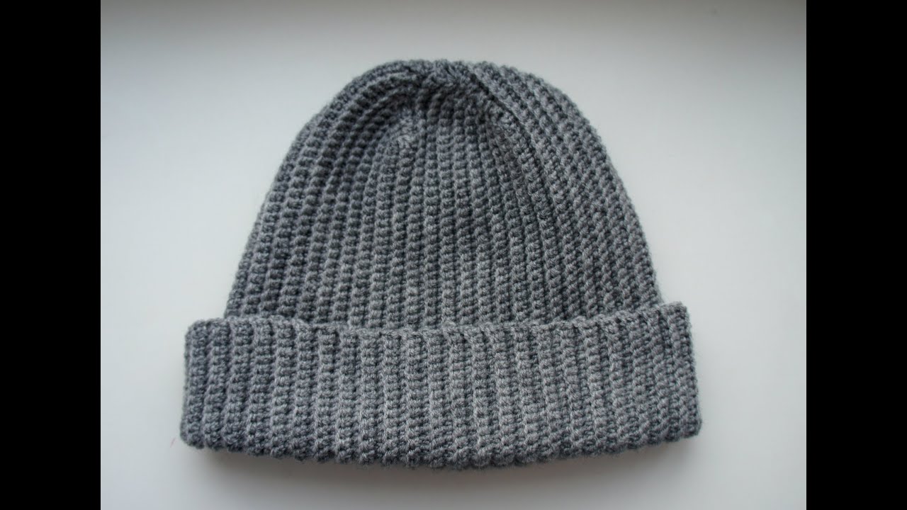 Вязаная шапка крючком резинкой. Шапка бини.