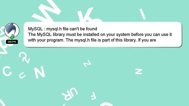 MySQL : mysql.h file can't be found смотреть онлайн