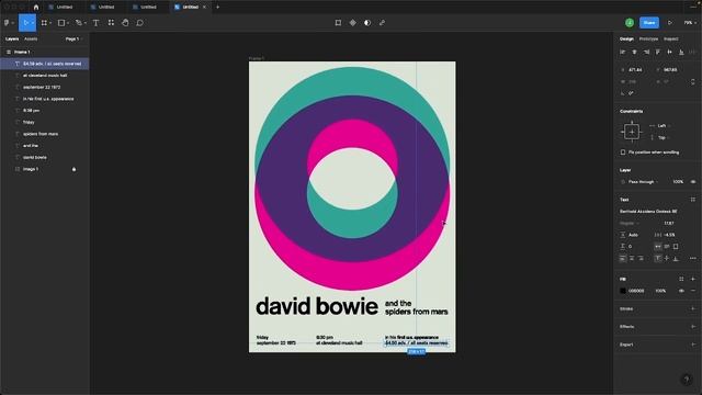 Design David Bowie Gig Poster in Figma смотреть онлайн