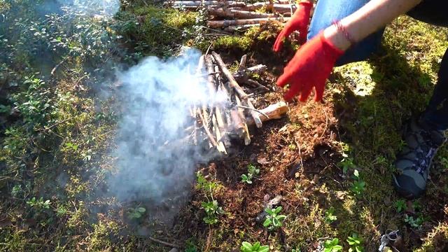 Строю лесное укрытие | Одиночный поход | Готовлю в лесу: шаверма с курицей