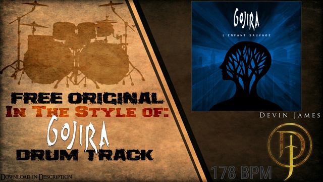 Gojira Styled Free Original Drum Track - 178 BPM (FREE DOWNLOAD) смотреть онлайн