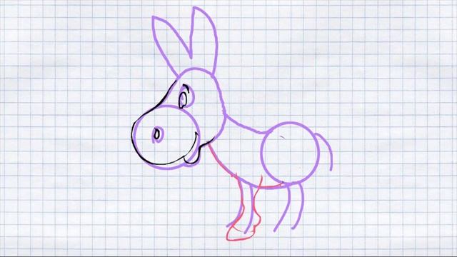 How to draw a burro (donkey) / Как нарисовать ослика (осла) смотреть онлайн
