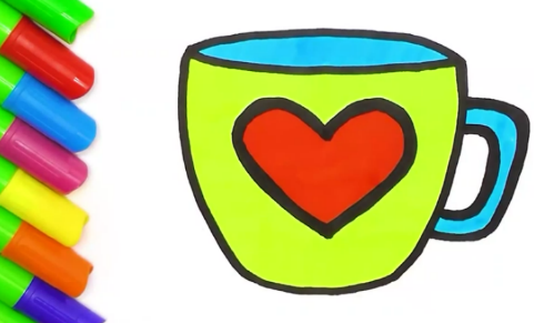 Рисуем Чашку с Сердечком смотреть онлайн