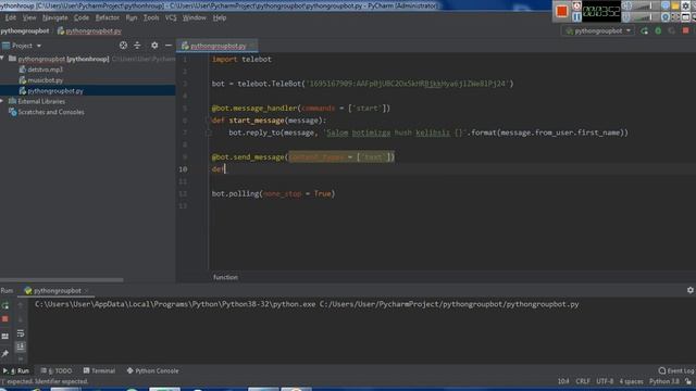 Pythonda telegram bot yaratish смотреть онлайн