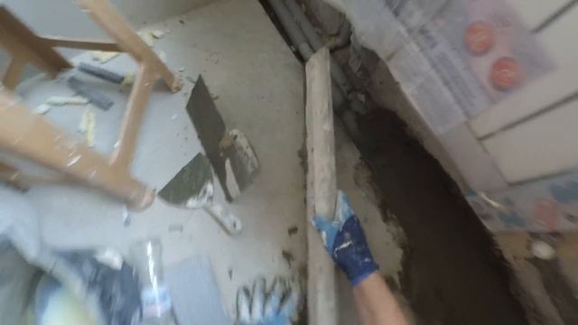 Заделка штроб в полу с трубами отопления. Как и чем. ЦСП раствор. смотреть онлайн