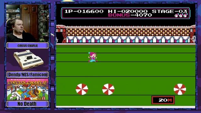 Circus Charlie - прохождение без касания (No damage). Dendy / NES / Famicom смотреть онлайн