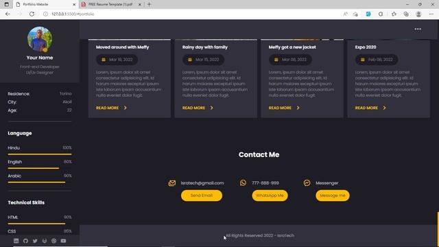 Developer portfolio website with customizable CV | HTML SASS JavaScript & Word смотреть онлайн