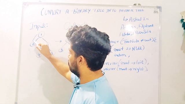 Convert Binary Tree Into Its Mirror Tree | C++ Recursive Implementation | Easy Explained смотреть онлайн