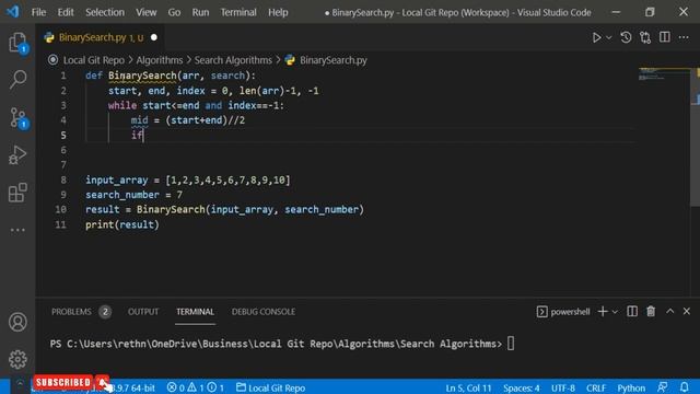 BINARY SEARCH ALGORITHM IN 3 MINUTES ? | PYTHON ? смотреть онлайн