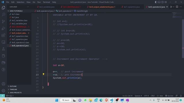 Increment and Decrement operator in JAVA | Short-hand operators in JAVA | Java Tutorial #8 смотреть онлайн