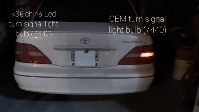 Toyota Celsior (Lexus LS430) - Less than 3€ china led turn signal light bulb (7440) vs. OEM (7440) смотреть онлайн