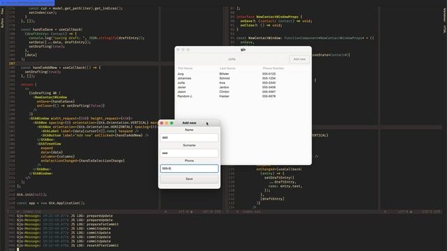 React + GTK - Windows, Inputs, TreeView updates смотреть онлайн