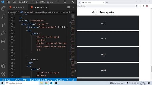 Bootstrap 5 Crash Course Tutorial #8 - Grid Breakpoint смотреть онлайн