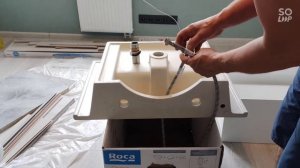 установка навесной тумбочки с раковиной