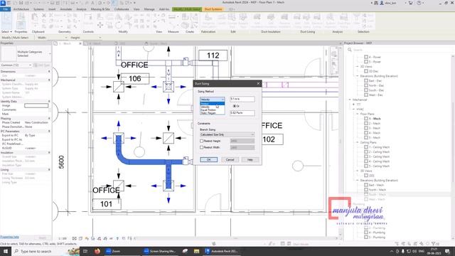 REVIT 2024 MEP SESSION 14 DUCT SIZING, DUCT LEGEND, PRESSURE LOSS REPORT TAMIL смотреть онлайн