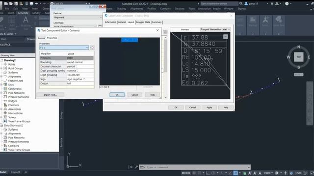 Civil 3D - Alignment Curve Label Style in Plan in Autodesk AutoCAD Civil3D смотреть онлайн