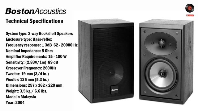 BOSTON ACOUSTICS CR67 - Technical Specifications