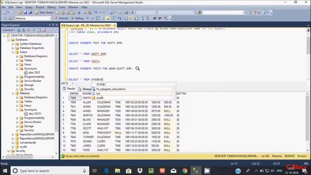 Synonyms in SQL Server смотреть онлайн