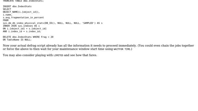 Databases: Improve performance of sys.dm_db_index_physical_stats (5 Solutions!!) смотреть онлайн