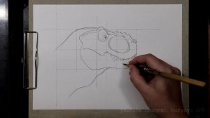 Как нарисовать голову динозавра Тираннозавр карандашом. Простой способ. Поэтапное рисование