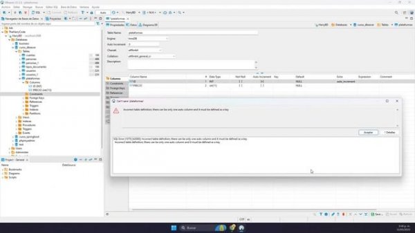 Solución (FIX): SQL ERROR [1063] [42000] Incorrect column specifier for column 'XX'