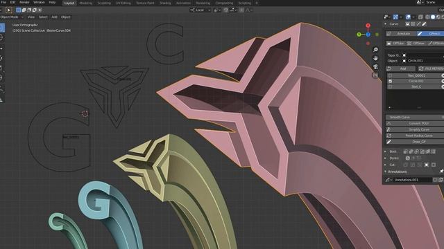 addon "GCut" (Curve - Bevel - Object - bevel) смотреть онлайн