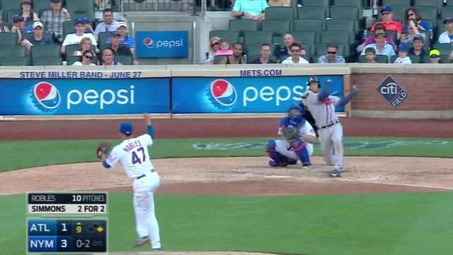 ATL@NYM: Simmons collects four hits in Braves victory смотреть онлайн