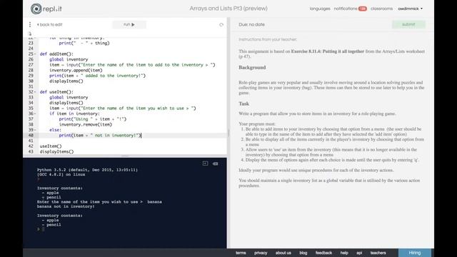 Python 8 - Arrays and Lists Exercise 8.11.4 walkthrough смотреть онлайн
