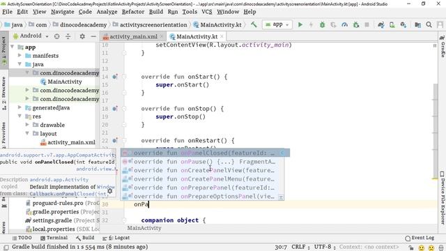 6. Demo App to show the usage of all Activity Life Cycle methods in Android Studio | Part:6 смотреть онлайн