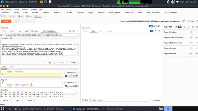 JWT authentication bypass via jwk header injection смотреть онлайн