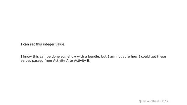 Android : How to pass integer from one Activity to another? смотреть онлайн