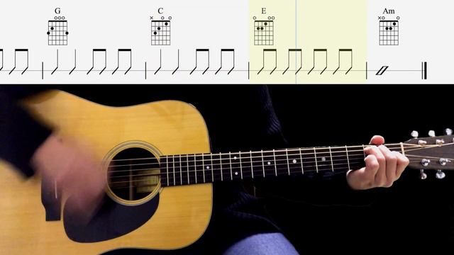 Guitar Score : While My Guitar Gently Weeps (Rhythm Guitar) - The Beatles смотреть онлайн