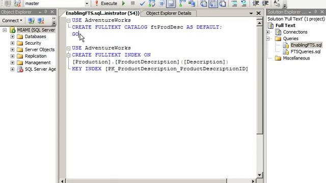SQL Server 2008 - Enabling Full Text Search смотреть онлайн