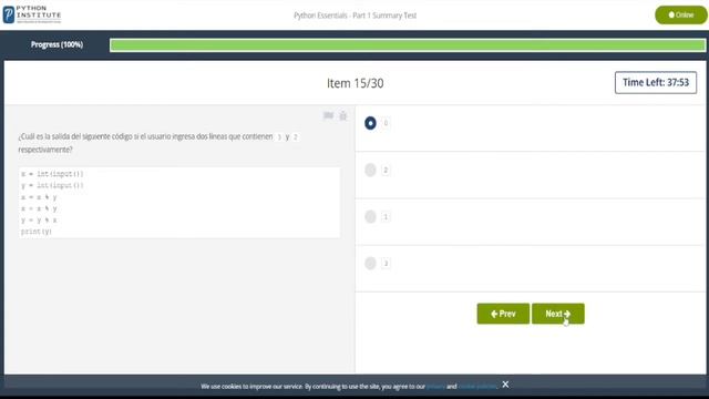 Python Essentials Parte 1 Evaluacion Parcial смотреть онлайн