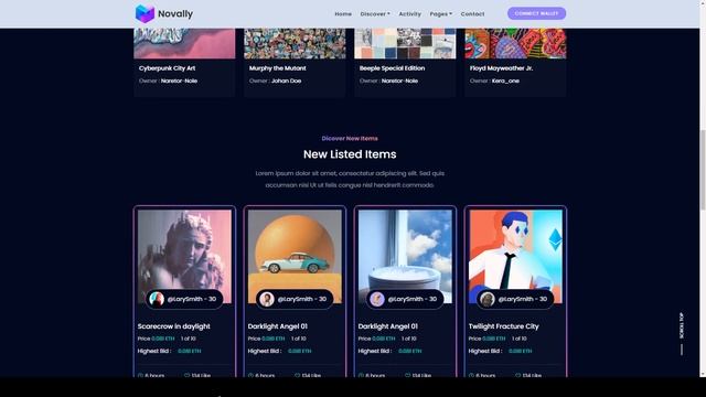 Novally - Vue JS NFT Marketplace Template digital vue js смотреть онлайн