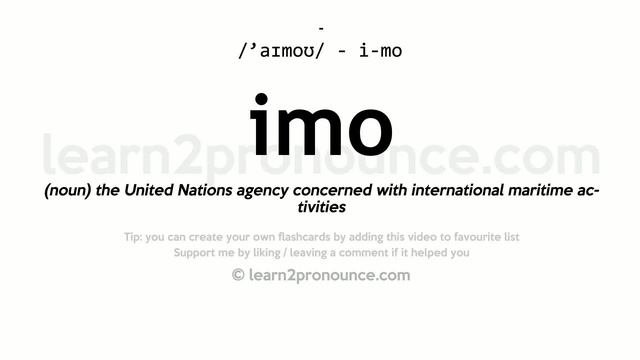 Pronunciation of Imo | Definition of Imo смотреть онлайн