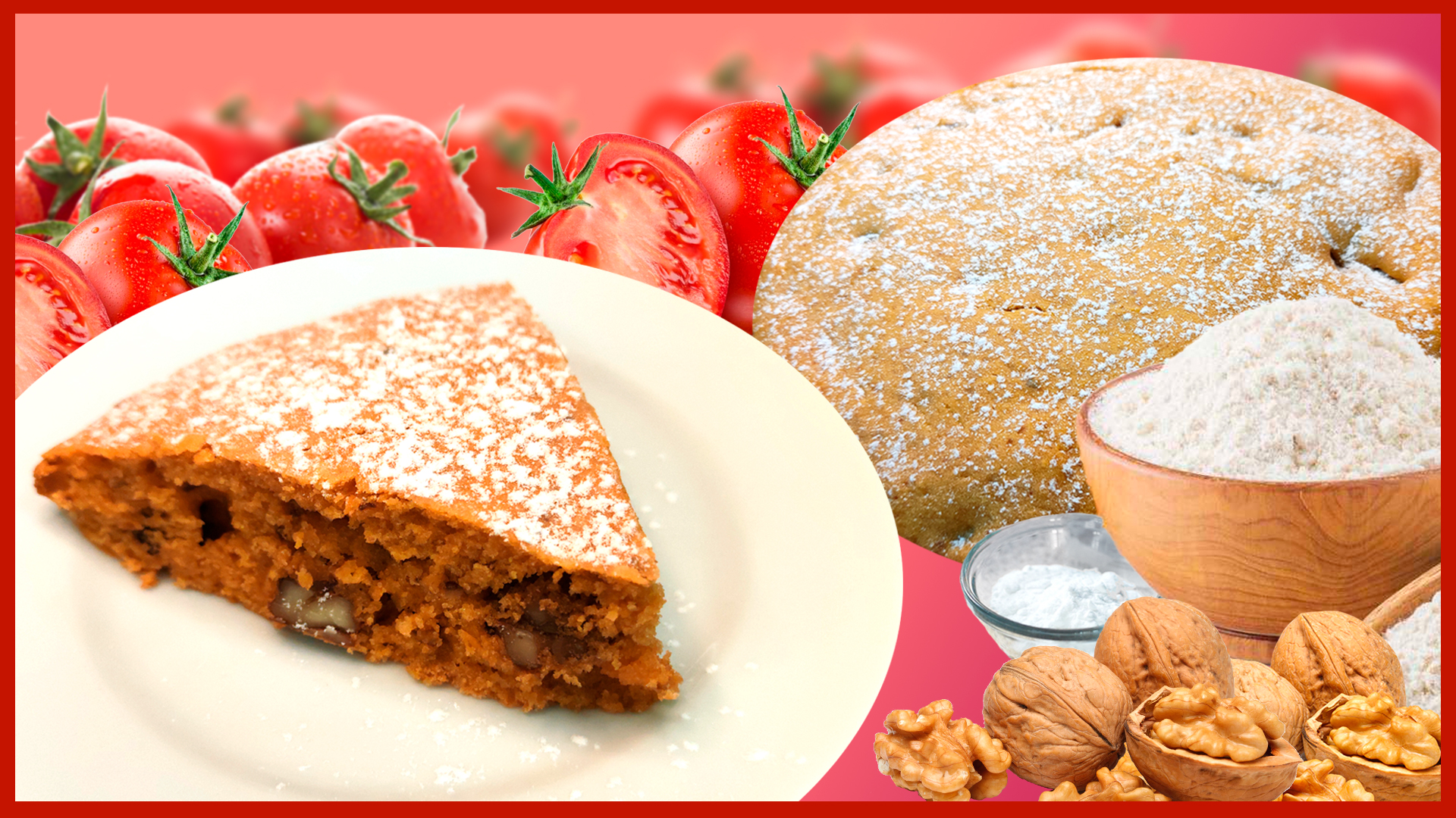 Выпечка к чаю! Сладкий пирог из томатного сока с грецкими орехами смотреть онлайн