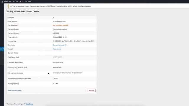 How to view user's order data - WP Pay to Download | WordPress Plugin смотреть онлайн