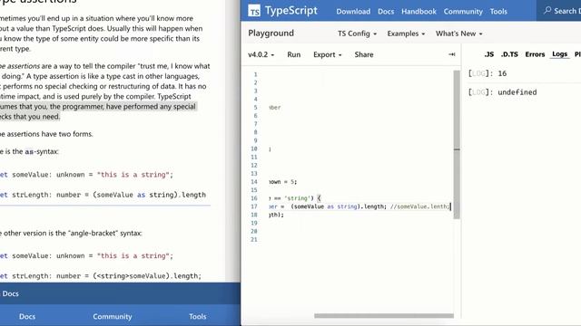 TypeScript Basic Types | Types assertions смотреть онлайн