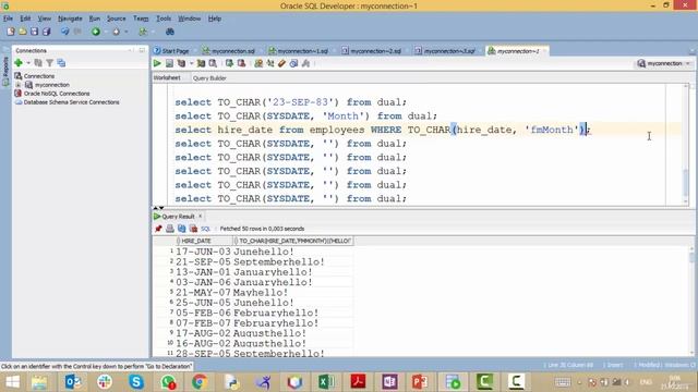 53 Функция TO CHAR для даты / SQL для начинающих с нуля до сертификата Oracle смотреть онлайн