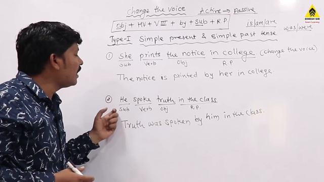 Change the Voice | English Grammar Explained in Hindi | Dinesh Sir смотреть онлайн
