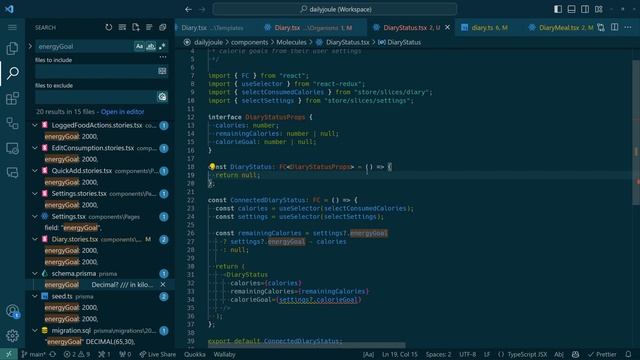 Adding a calorie status header on the diary - DailyJoule React web app coding project смотреть онлайн