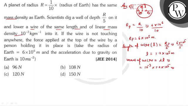 A planet of radius \( R=\frac{1}{10} \times \) (radius of Earth) has the same mass density as Ea... смотреть онлайн