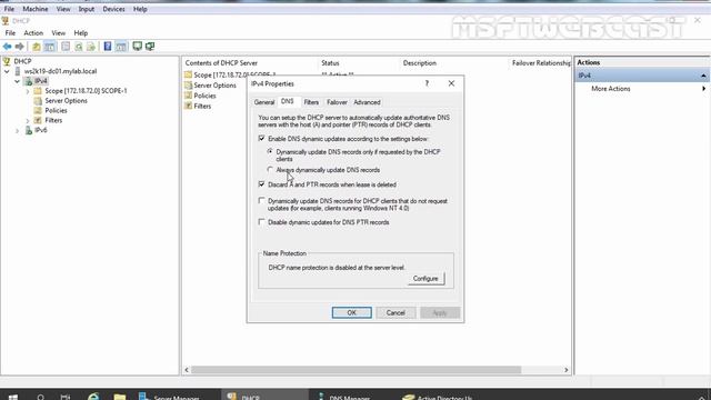 Integration between DNS and DHCP | Windows Server 2019 смотреть онлайн