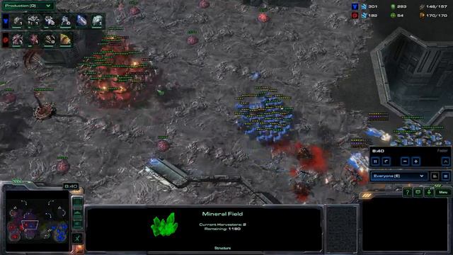 StarCraft 2: ZvT 3 Roach vs Cyclone into Tank смотреть онлайн
