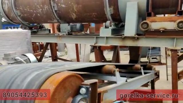 Горелка на отработанном масле Пламя 1000 кВт в сушильном барабане для сушки сыпучих материалов. смотреть онлайн