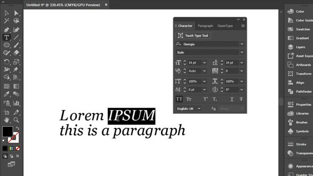 Formatting Text in Adobe Illustrator смотреть онлайн