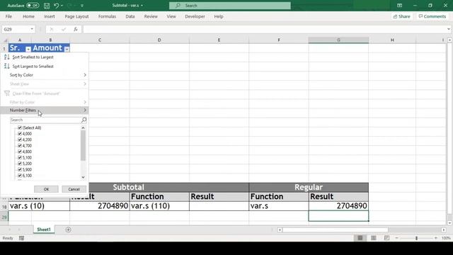 How to use Var.s (Variance) within Subtotal Function in MS Excel | Learn in 5 Minutes смотреть онлайн
